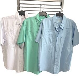 Lot of 3 Reel Legends Mariner Fishing Shirts Mens Medium NEW